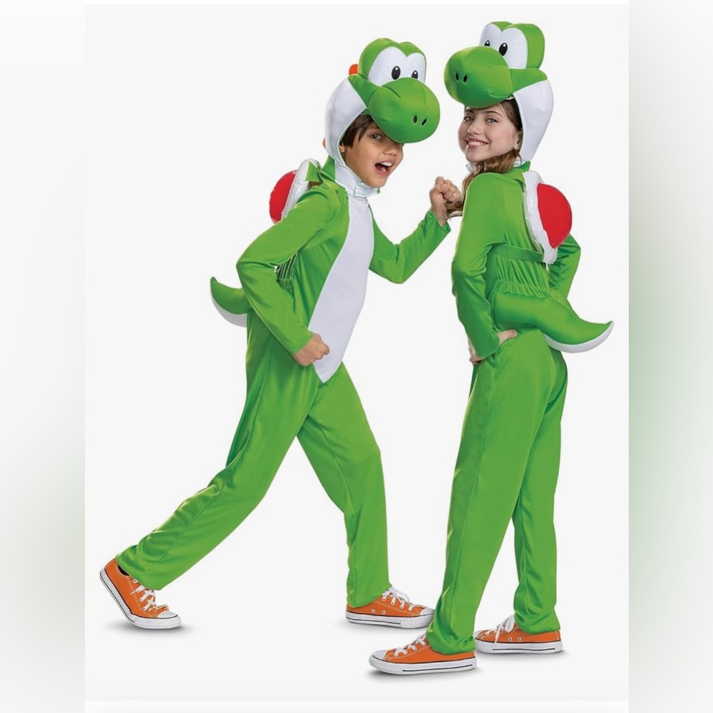 Yoshi Costume Official Super Mario Bros Deluxe Kids Costume w/Headpiece (M/7-8Y)